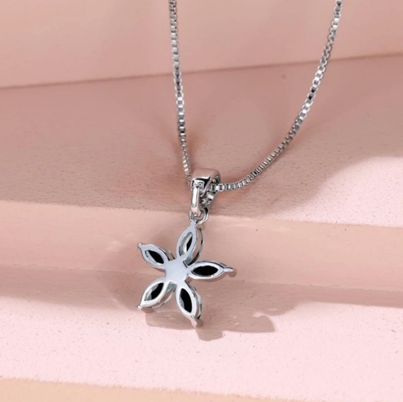 Onyx Flower Necklace - Picture 2 of 3